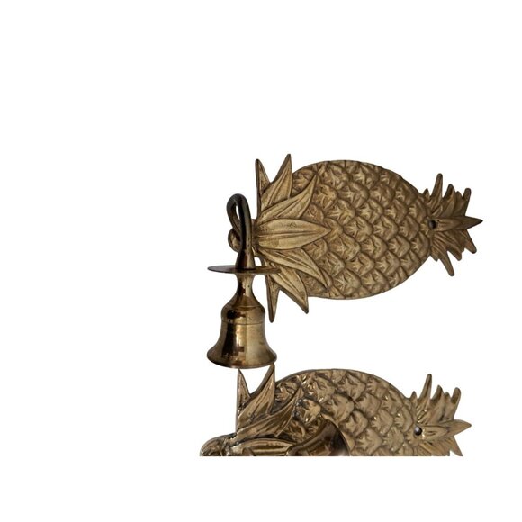 Vintage Brass Pineapple Wall Sconces Candle Holders Mid Century Modern MCM  FLAW - Picture 4 of 13